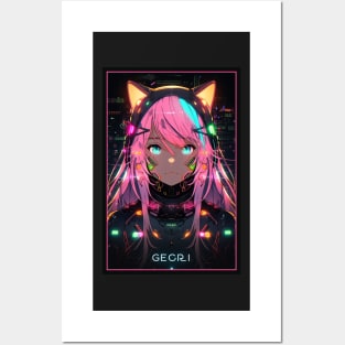 Anime Cat Girl | Quality Anime Design | Chibi Cat Girl Miaw | Manga Anime Art Posters and Art